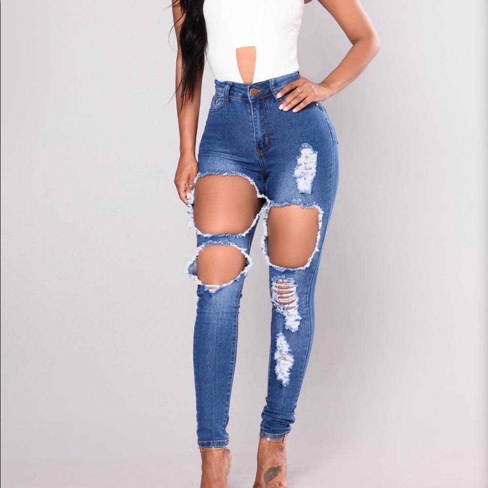 Fashion Nova Destroyed Jeans
